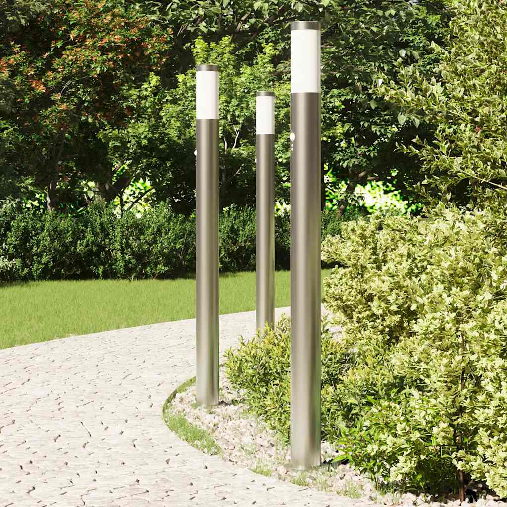 Pollerleuchten Mit Sensor 3Er 110 Cm Edelstahl Ip44
