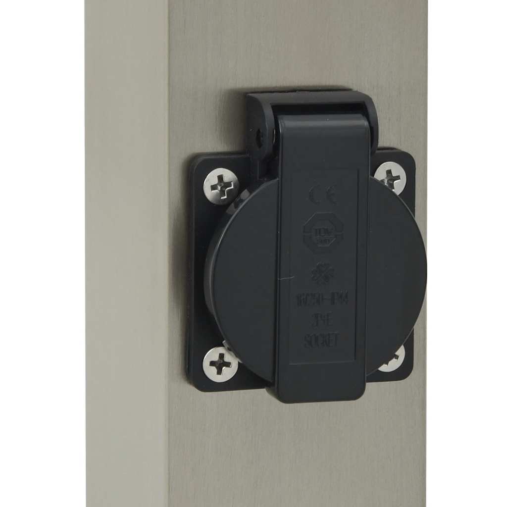 Pollerleuchten Mit Sensor&Steckdose 3 Stk. 110 Cm Edelstahl Ip44