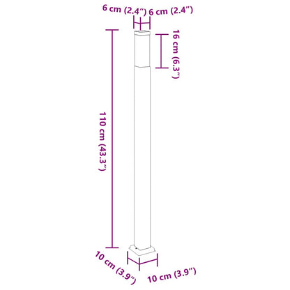 Pollerleuchten 3 Stk. 110 Cm Schwarz Ip44