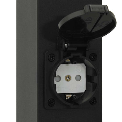 Pollerleuchten Mit Steckdose 3 Stk. 50 Cm Schwarz Ip44