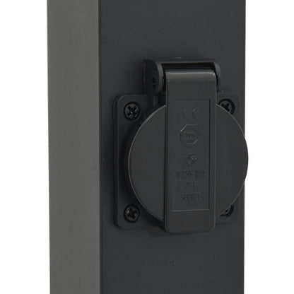 Pollerleuchten Mit Steckdose 3 Stk. 80 Cm Schwarz Ip44