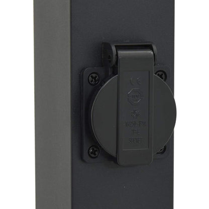 Pollerleuchten Mit Sensor&Steckdose 3 Stk. 80 Cm Schwarz Ip44