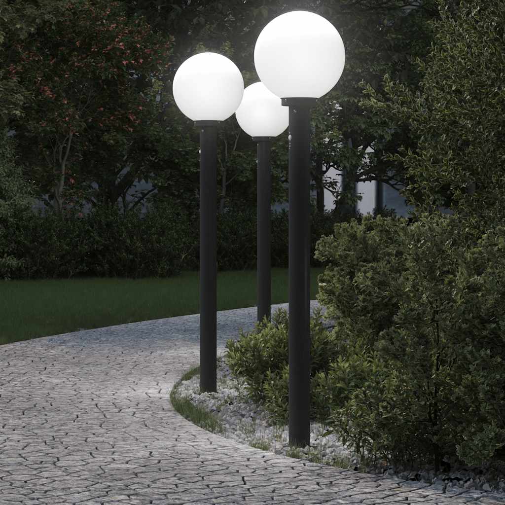 Pollerleuchten Mit Sensor 3 Stk. 120 Cm Schwarz Ip44