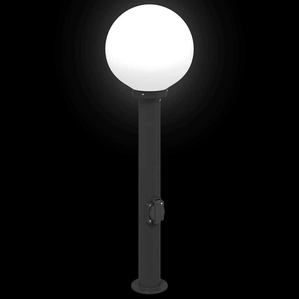 Pollerleuchten Mit Steckdose 3 Stk. 80 Cm Schwarz Ip44