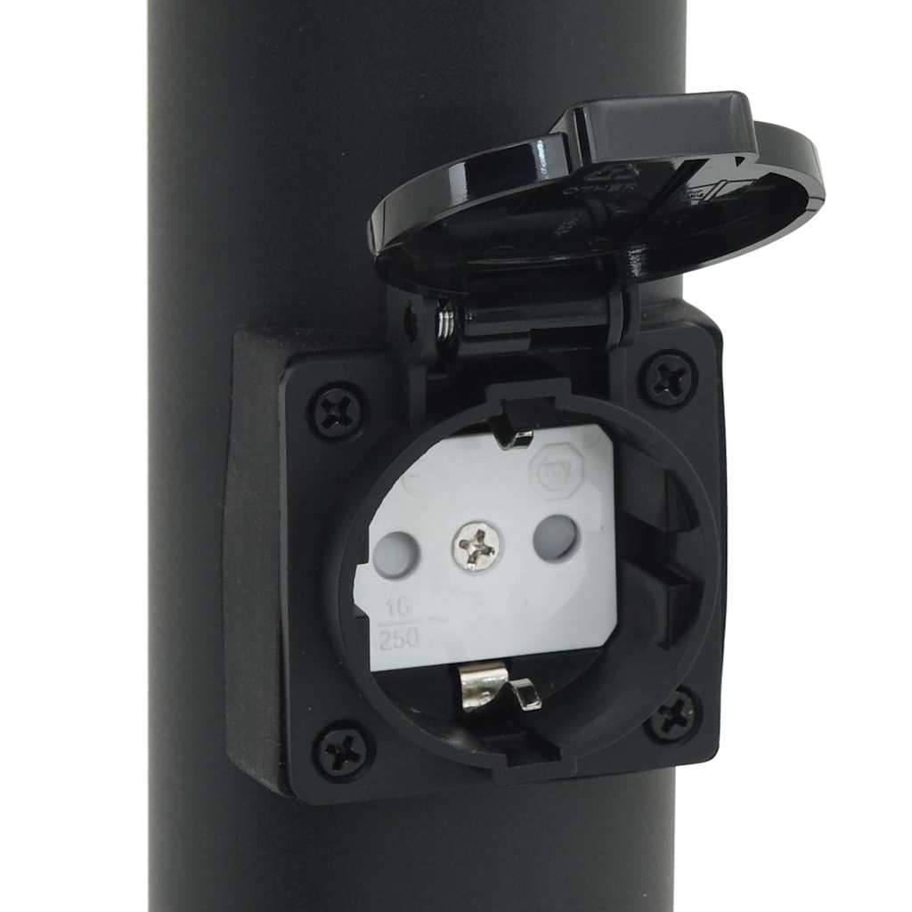 Pollerleuchten Mit Steckdose 3 Stk. 80 Cm Schwarz Ip44