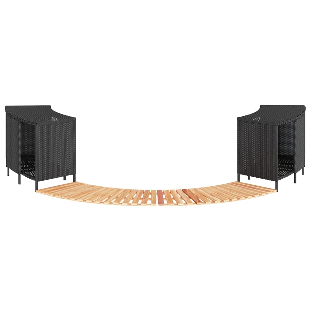 Whirlpool-Umrandung Poly-Rattan Und Massivholz Akazie