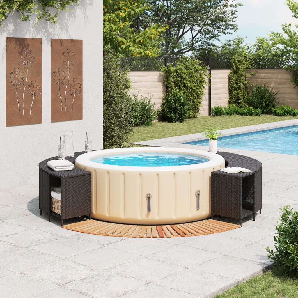 Whirlpool-Umrandung Poly-Rattan Und Massivholz Akazie