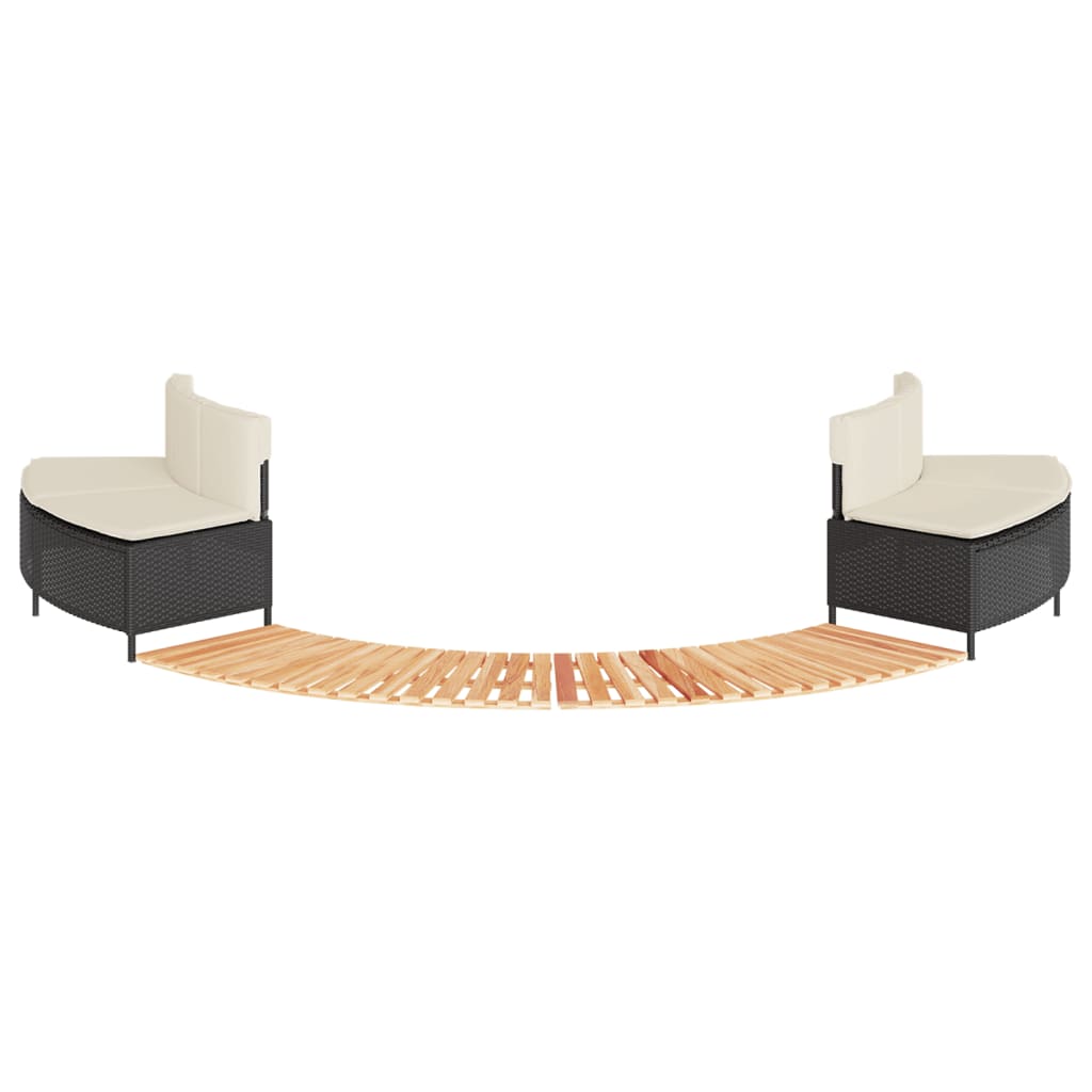 Whirlpool-Umrandung Poly-Rattan Und Massivholz Akazie