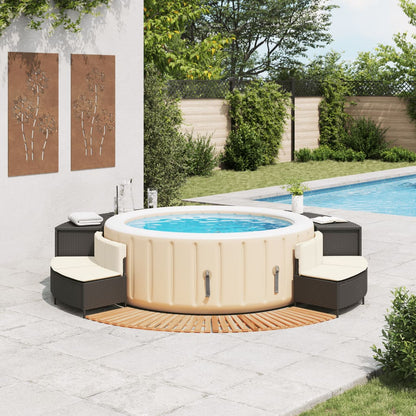 Whirlpool-Umrandung Poly-Rattan Und Massivholz Akazie