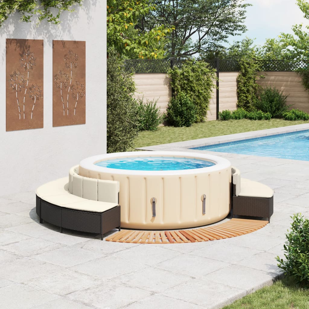 Whirlpool-Umrandung Poly-Rattan Und Massivholz Akazie