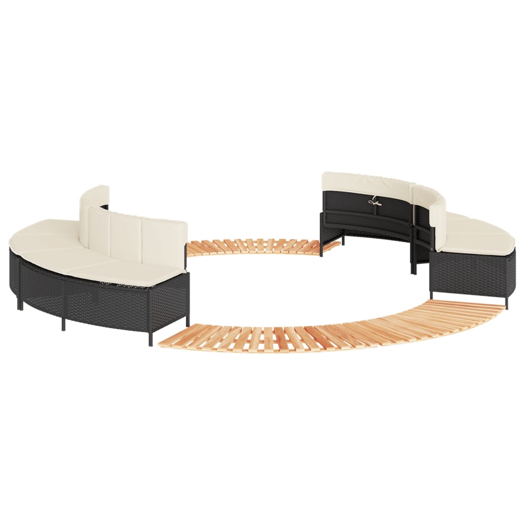 Whirlpool-Umrandung Poly-Rattan Und Massivholz Akazie