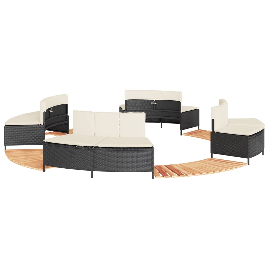 Whirlpool-Umrandung Poly-Rattan Und Massivholz Akazie