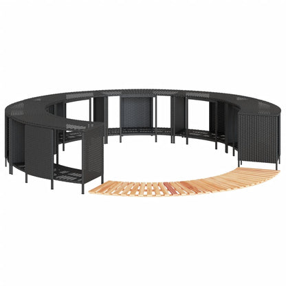 Whirlpool-Umrandung Poly-Rattan Und Massivholz Akazie