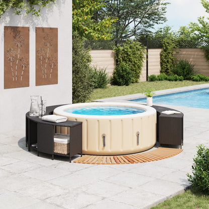 Whirlpool-Umrandung Poly-Rattan Und Massivholz Akazie