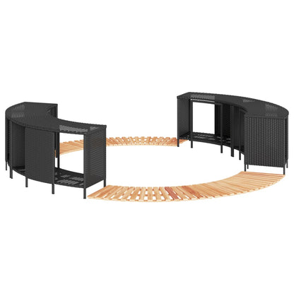Whirlpool-Umrandung Poly-Rattan Und Massivholz Akazie