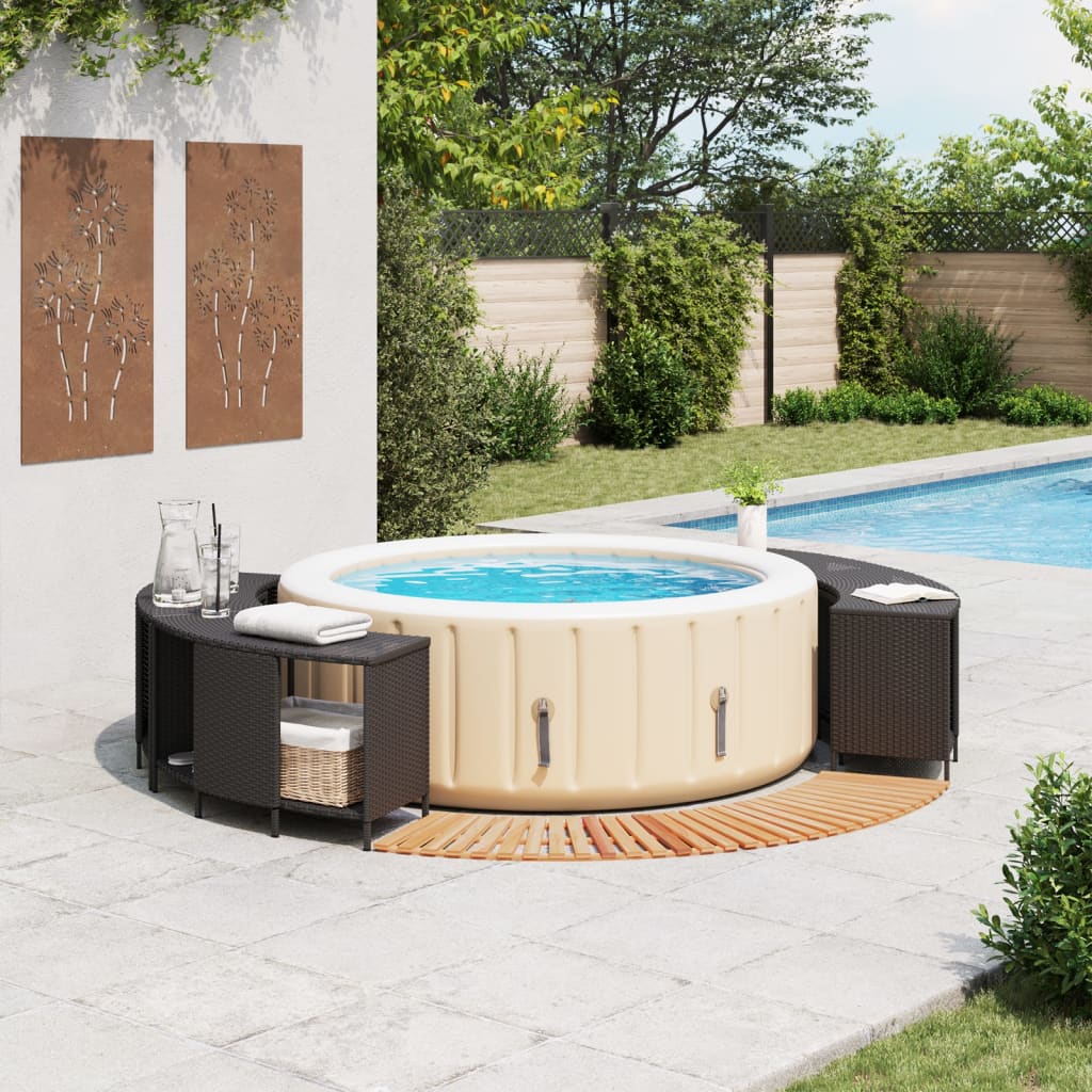 Whirlpool-Umrandung Poly-Rattan Und Massivholz Akazie