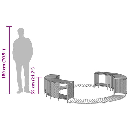 Whirlpool-Umrandung Poly-Rattan Und Massivholz Akazie