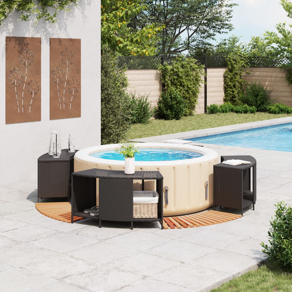 Whirlpool-Umrandung Poly-Rattan Und Massivholz Akazie