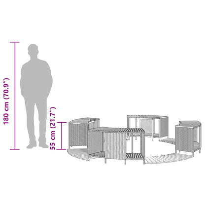 Whirlpool-Umrandung Poly-Rattan Und Massivholz Akazie