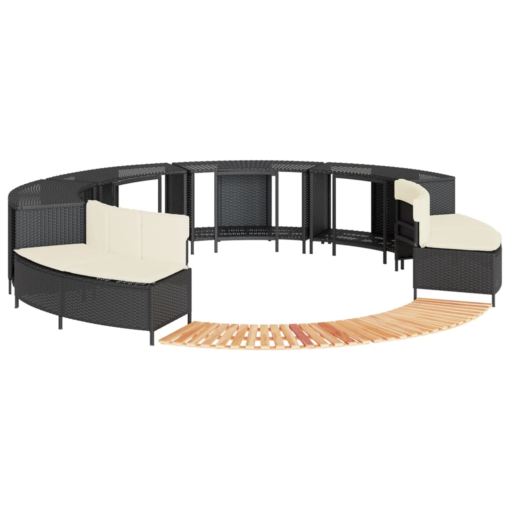 Whirlpool-Umrandung Poly-Rattan Und Massivholz Akazie