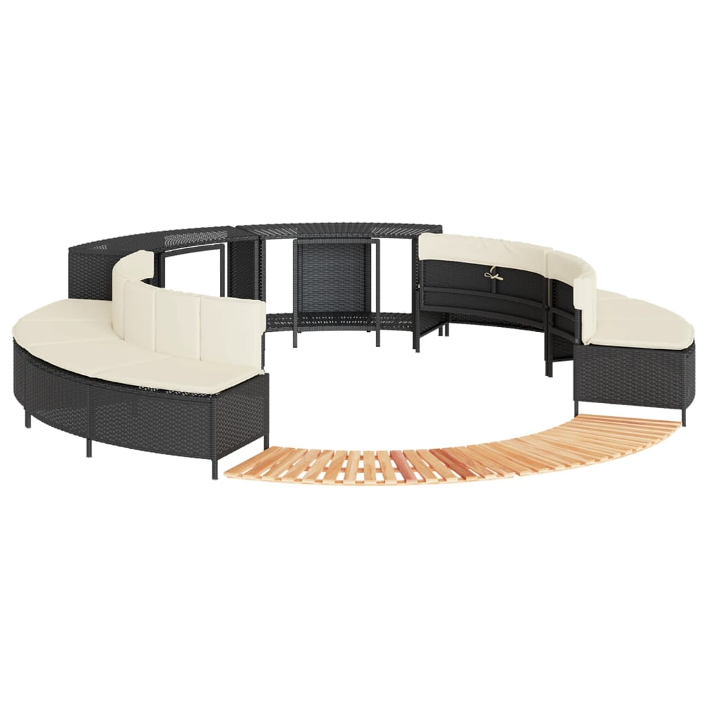 Whirlpool-Umrandung Poly-Rattan Und Massivholz Akazie