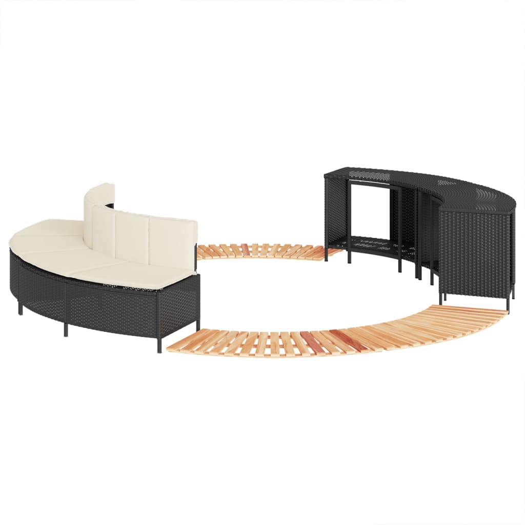 Whirlpool-Umrandung Poly-Rattan Und Massivholz Akazie
