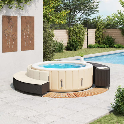 Whirlpool-Umrandung Poly-Rattan Und Massivholz Akazie