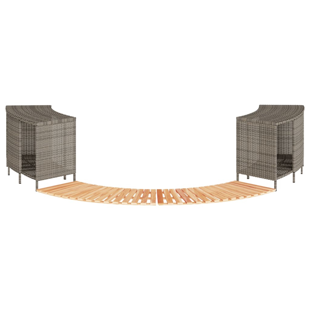 Whirlpool-Umrandung Poly Rattan Und Massivholz Akazie