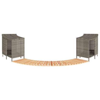 Whirlpool-Umrandung Poly Rattan Und Massivholz Akazie