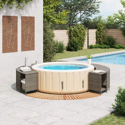 Whirlpool-Umrandung Poly Rattan Und Massivholz Akazie