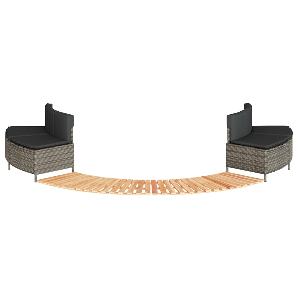 Whirlpool-Umrandung Poly Rattan Und Massivholz Akazie