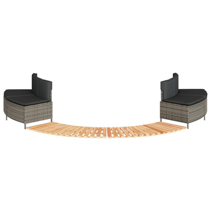 Whirlpool-Umrandung Poly Rattan Und Massivholz Akazie