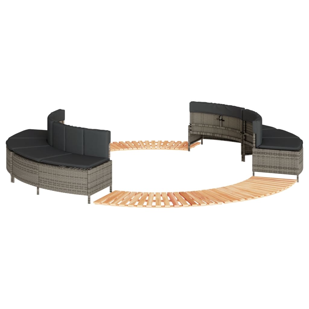 Whirlpool-Umrandung Poly Rattan Und Massivholz Akazie