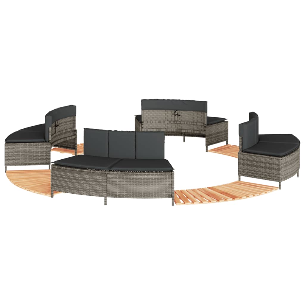 Whirlpool-Umrandung Poly Rattan Und Massivholz Akazie
