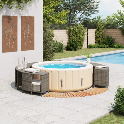 Whirlpool-Umrandung Poly Rattan Und Massivholz Akazie