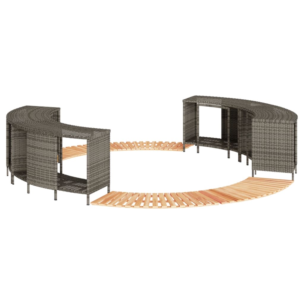 Whirlpool-Umrandung Poly Rattan Und Massivholz Akazie