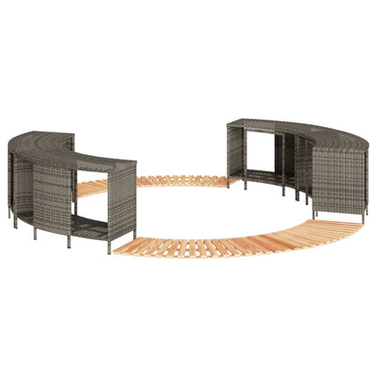 Whirlpool-Umrandung Poly Rattan Und Massivholz Akazie