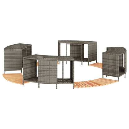 Whirlpool-Umrandung Poly Rattan Und Massivholz Akazie