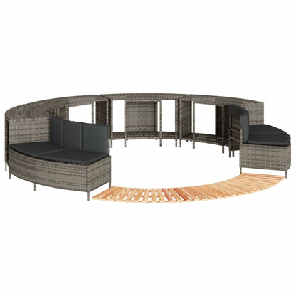 Whirlpool-Umrandung Poly Rattan Und Massivholz Akazie