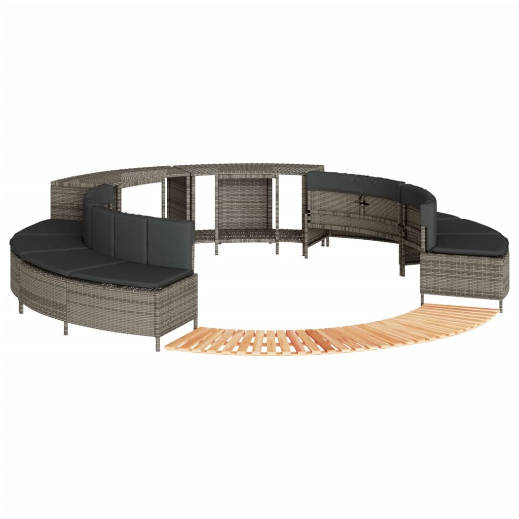 Whirlpool-Umrandung Poly Rattan Und Massivholz Akazie