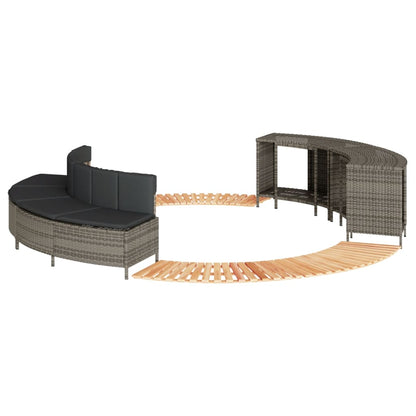 Whirlpool-Umrandung Poly Rattan Und Massivholz Akazie