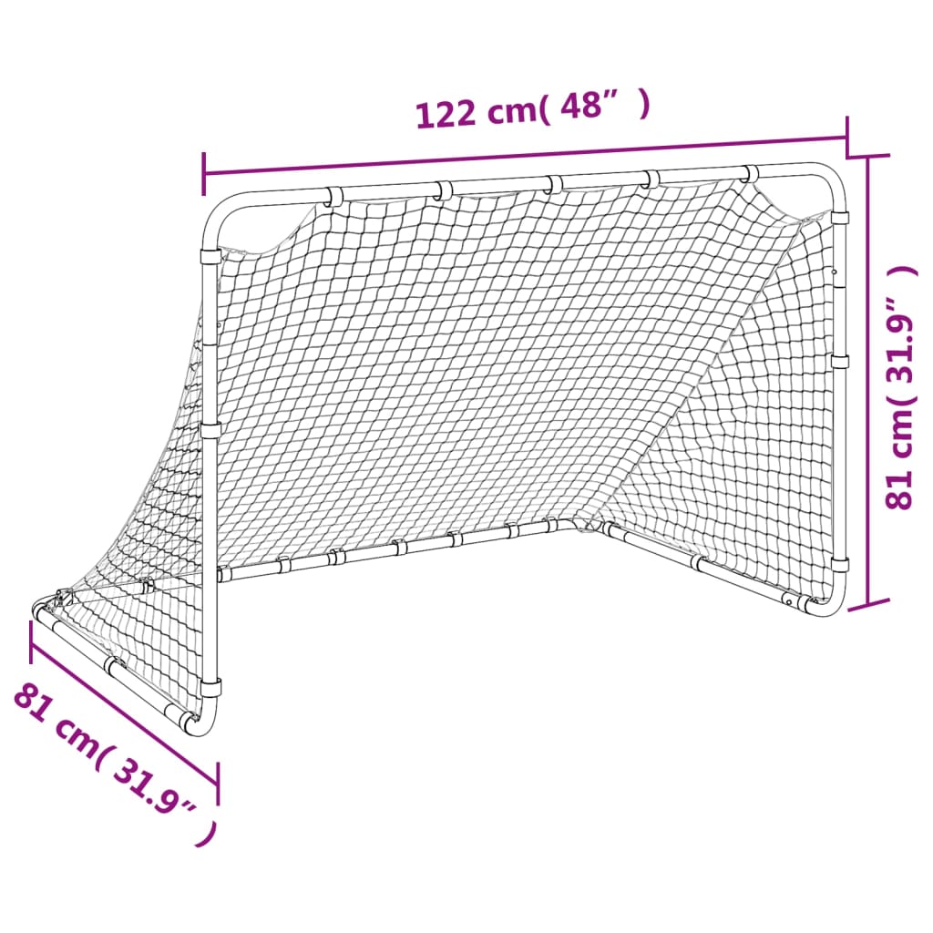 Fußballtor Weiß 122 X 81 X 81 Cm Stahl Rosa