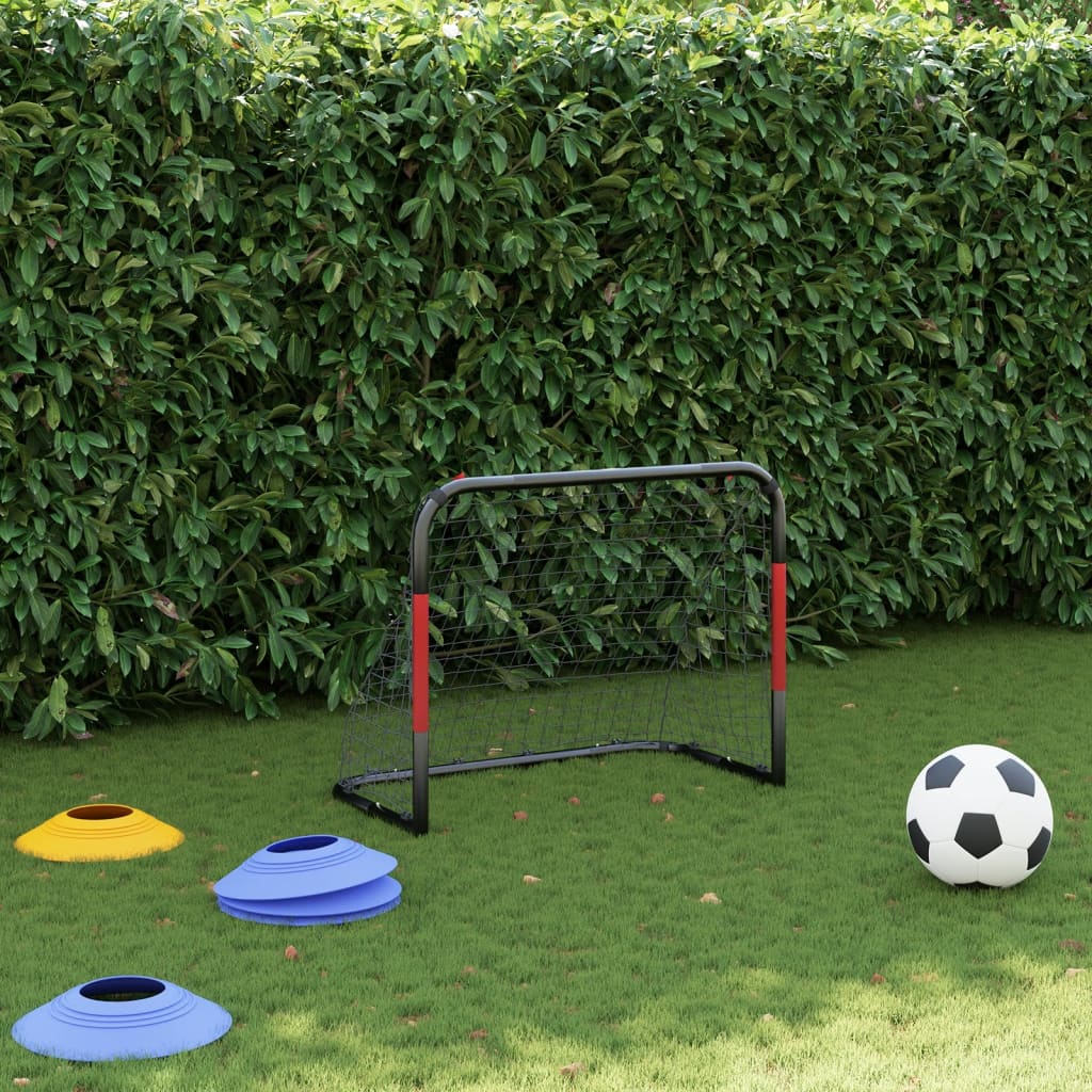 Fußballtor Mit Netz Rot Und Schwarz 90X48X71 Cm Stahl