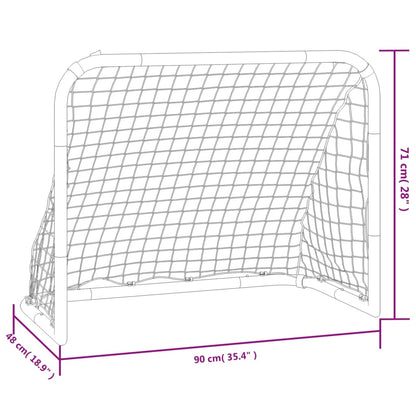 Fußballtor Mit Netz Rot Und Schwarz 90X48X71 Cm Stahl