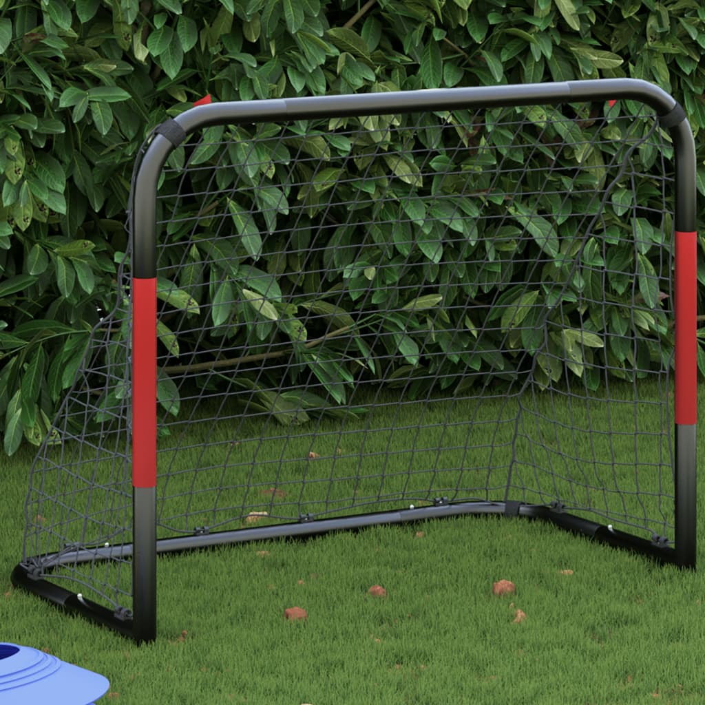 Fußballtor Mit Netz Rot Und Schwarz 90X48X71 Cm Stahl