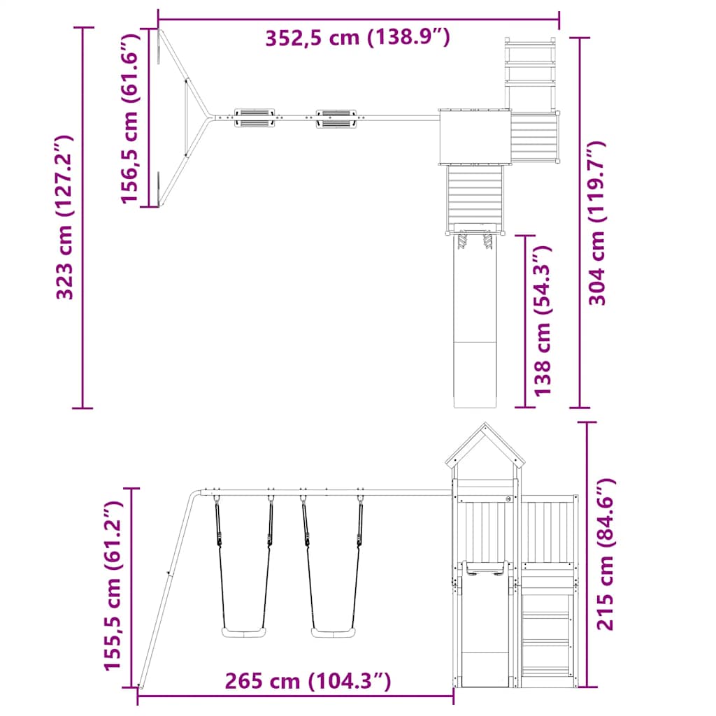 Spielturm Imprägniertes Kiefernholz