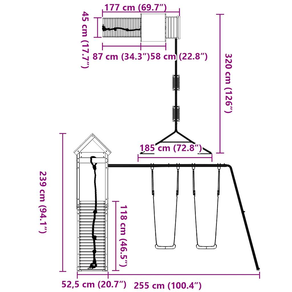 Spielturm Imprägniertes Kiefernholz