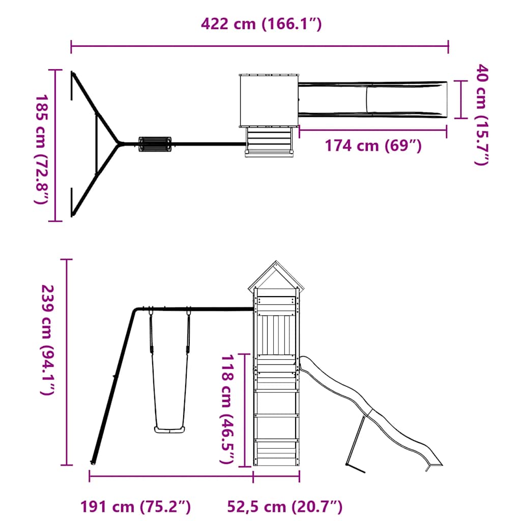 Spielturm Imprägniertes Kiefernholz