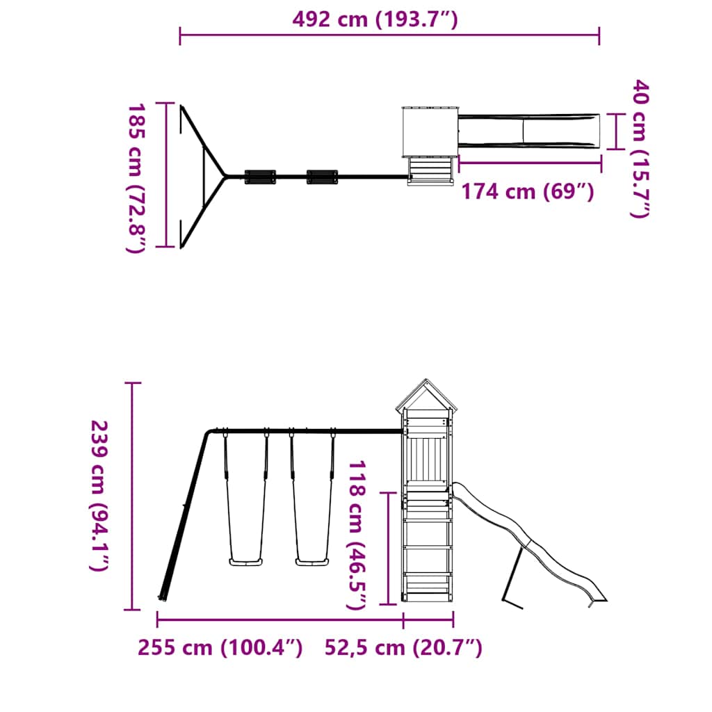 Spielturm Imprägniertes Kiefernholz