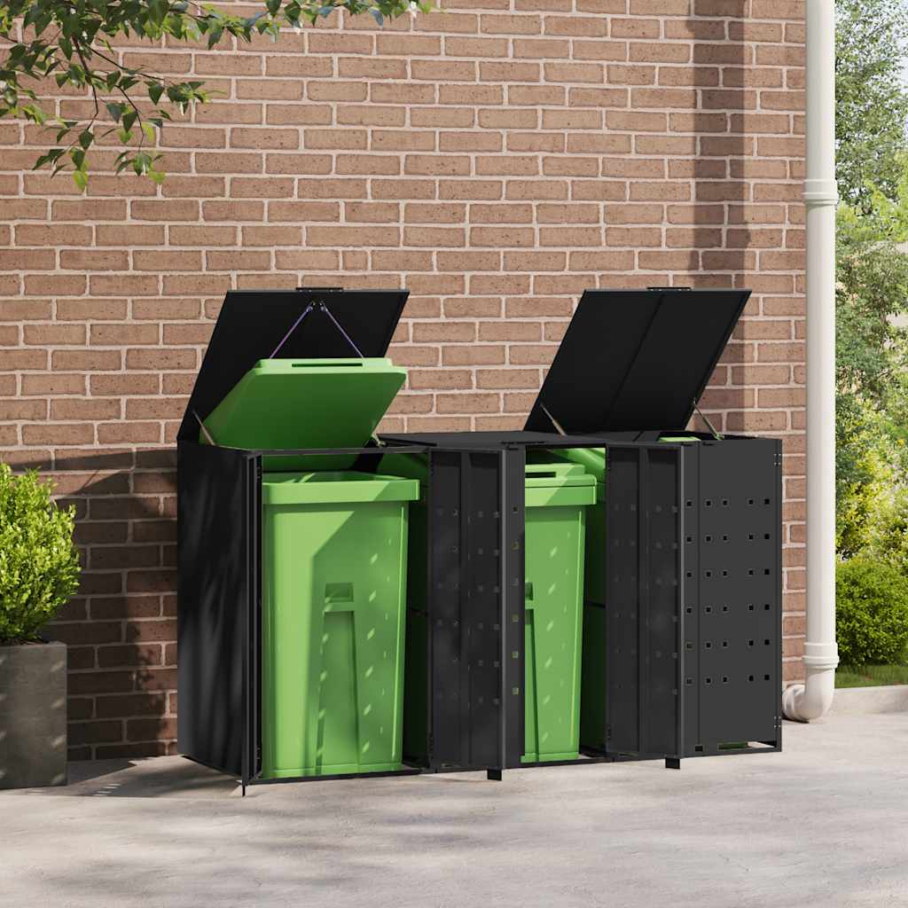 Mülltonnenbox Für 3 Tonnen 207X79X117 Cm Stahl